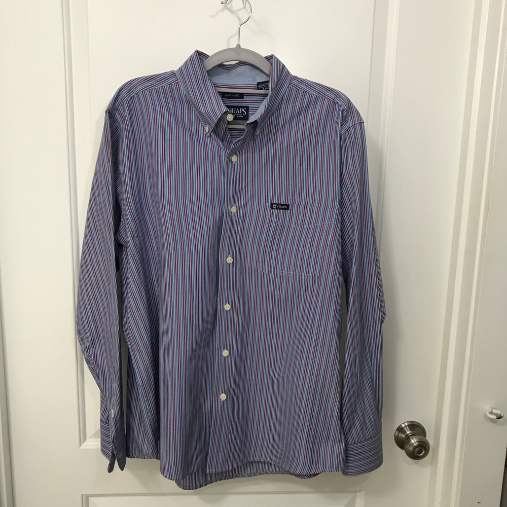 Chaps Easy Care Long Sleeve Cotton/Polyester Button Down Men’s Shirt